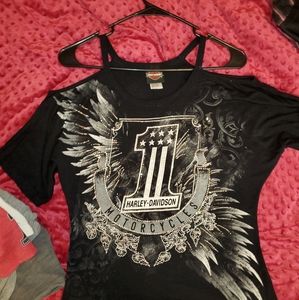 Harley davidson cold shoulder top